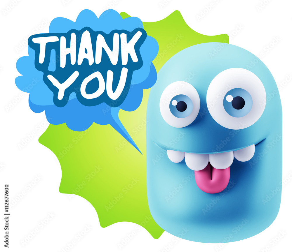 3d Illustration Laughing Character Emoji Expression saying Thank 3d Illustration Laughing Character Emoji Expression saying Thank