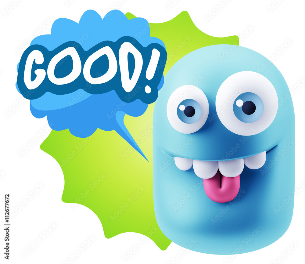 Obraz premium 3d Illustration Laughing Character Emoji Expression saying Good