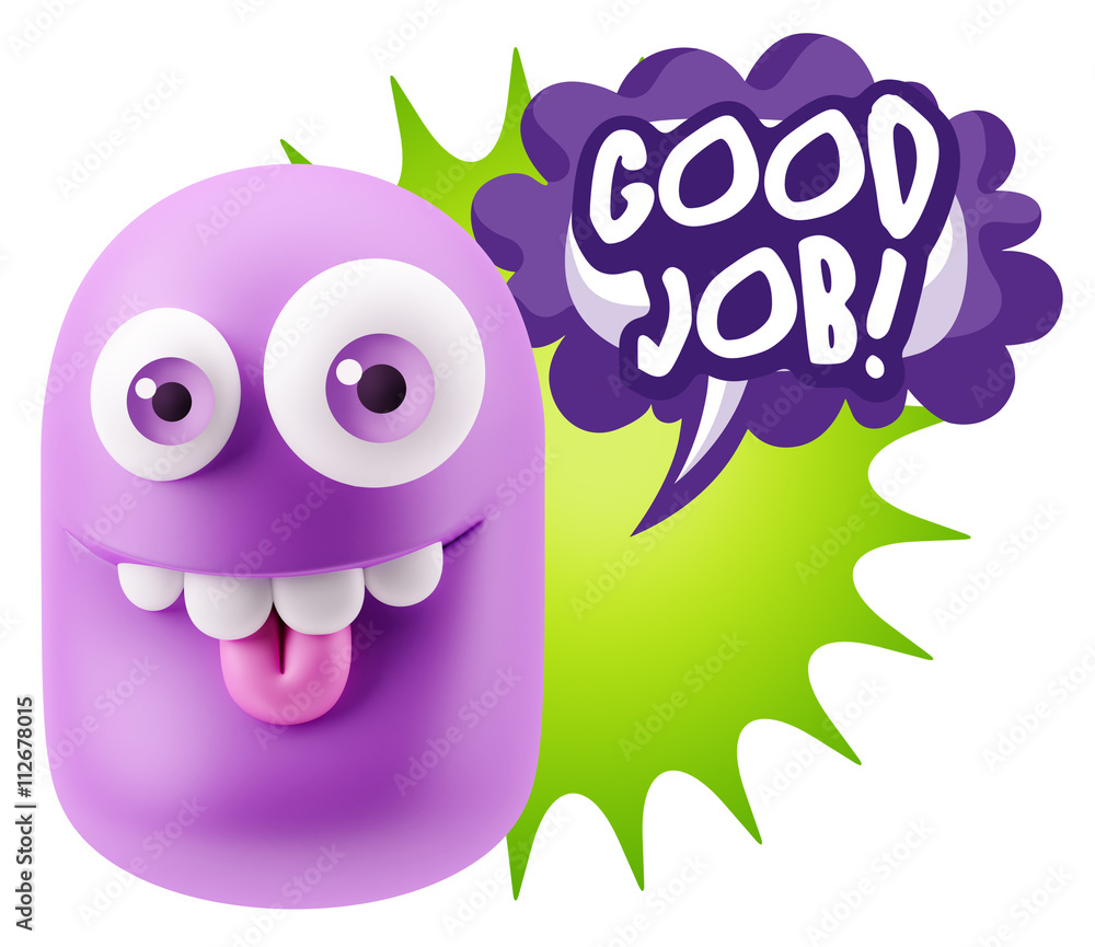 3d Rendering Smile Character Emoticon Expression saying Good Job 3d Rendering Smile Character Emoticon Expression saying Good Job