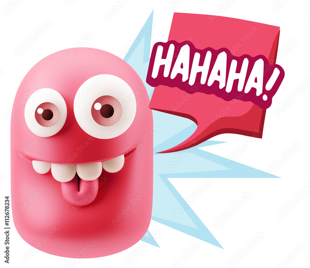 3d Illustration Laughing Character Emoji Expression saying Hahah 3d Illustration Laughing Character Emoji Expression saying Hahah