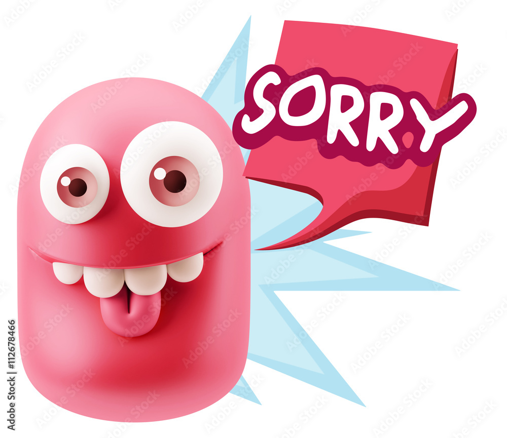 3d Illustration Laughing Character Emoji Expression saying Sorry 3d Illustration Laughing Character Emoji Expression saying Sorry