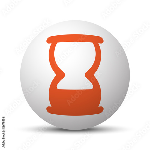 Orange Hourglass icon on white ball