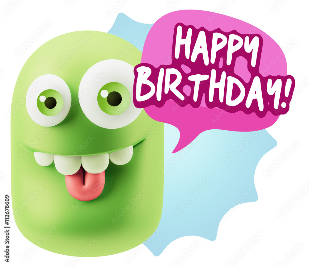 3d Rendering Smile Character Emoticon Expression saying Happy Bi 3d Rendering Smile Character Emoticon Expression saying Happy Bi