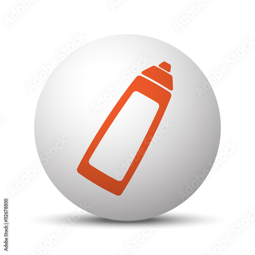 Orange Baby Bottle icon on white ball