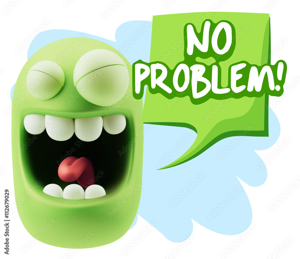 3d Rendering Smile Character Emoticon Expression saying No Probl 3d Rendering Smile Character Emoticon Expression saying No Probl