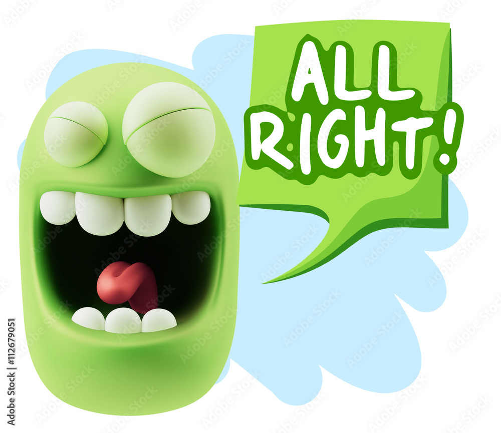 3d Rendering Smile Character Emoticon Expression saying All Righ 3d Rendering Smile Character Emoticon Expression saying All Righ