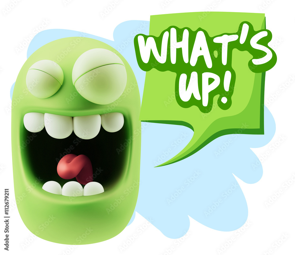 3d Rendering Smile Character Emoticon Expression saying What'S U 3d Rendering Smile Character Emoticon Expression saying What'S U