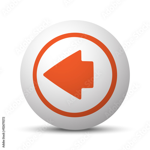Free Download Orange Arrow Left icon on white ball - GFXLoad