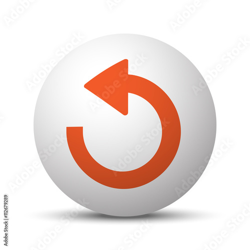 Free Download Orange Undo icon on white ball - GFXLoad