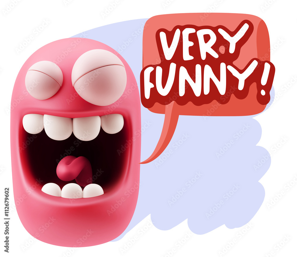 3d Rendering Smile Character Emoticon Expression saying Very Fun 3d Rendering Smile Character Emoticon Expression saying Very Fun