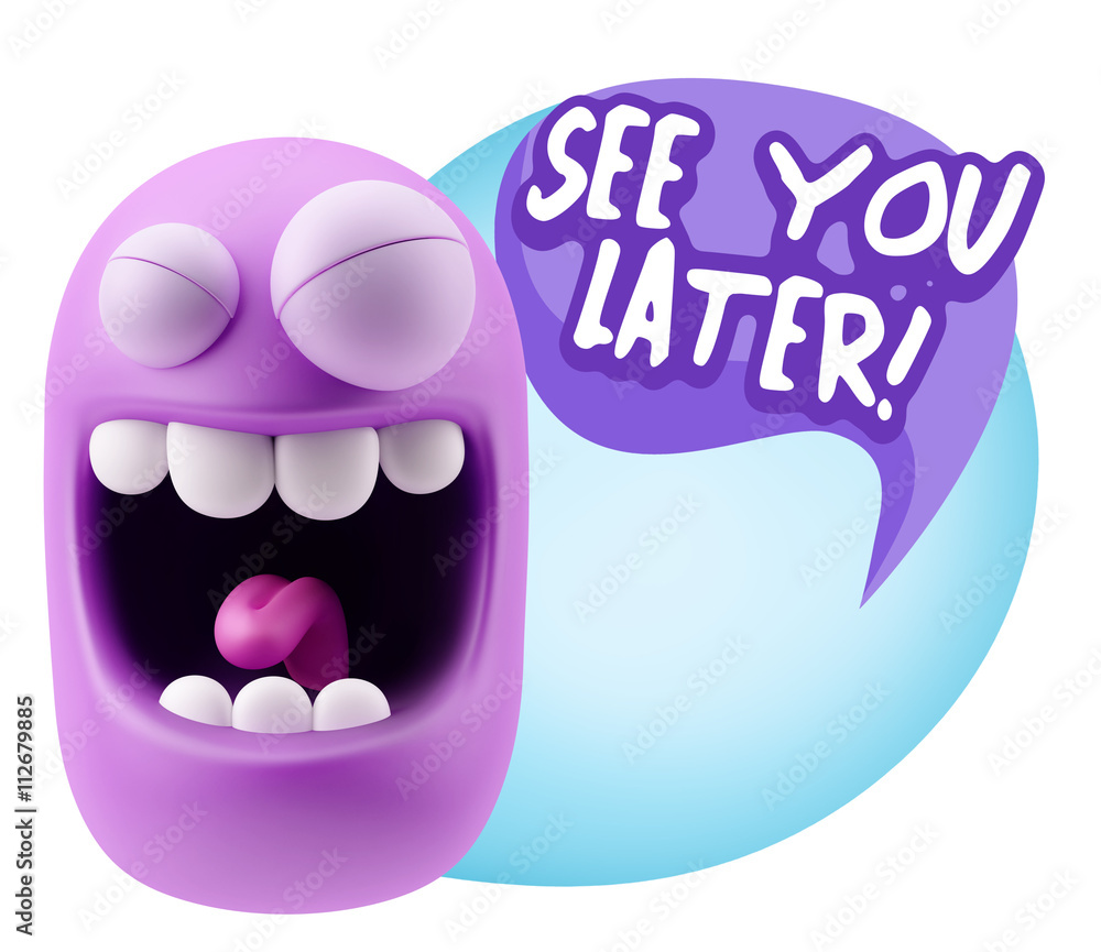 Obraz premium 3d Illustration Laughing Character Emoji Expression saying See Y