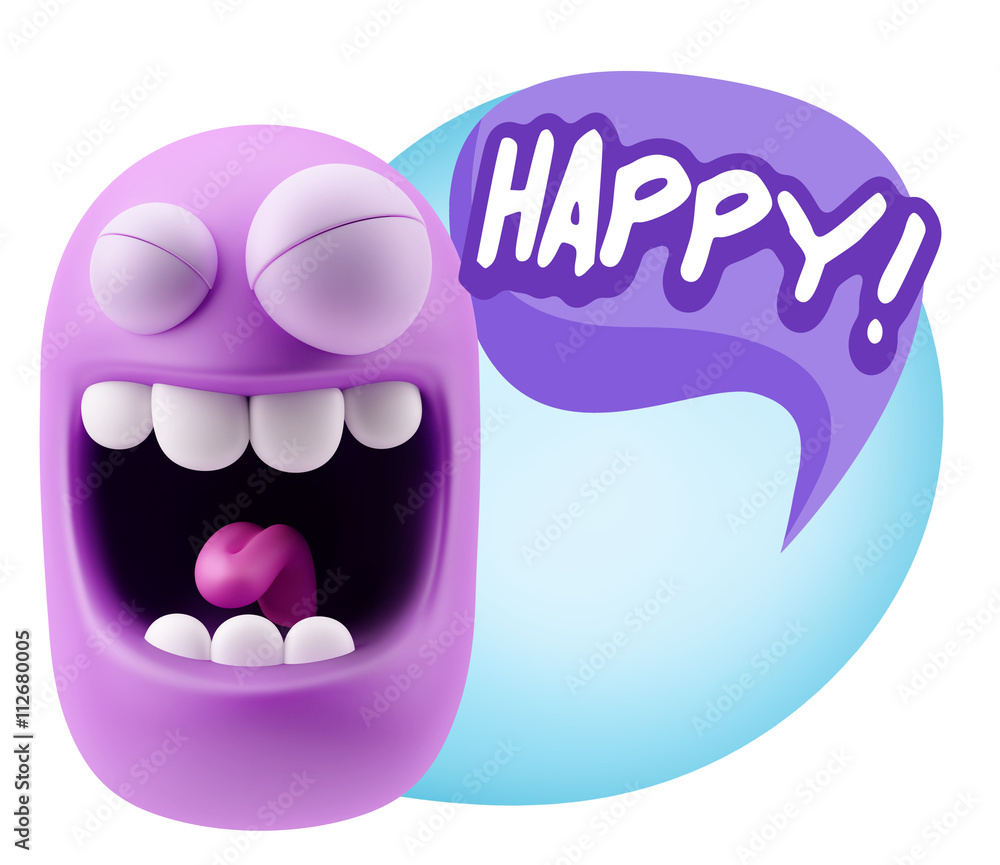 3d Rendering Smile Character Emoticon Expression saying Happy wi 3d Rendering Smile Character Emoticon Expression saying Happy wi