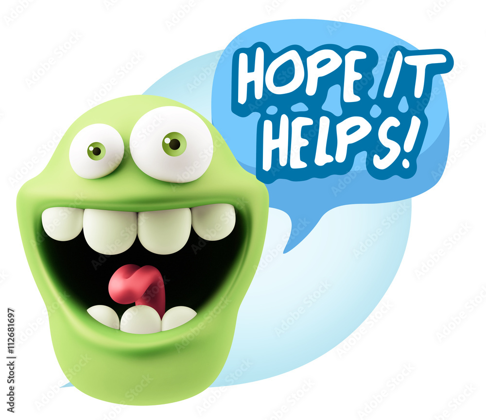 3d Illustration Laughing Character Emoji Expression saying Hope 3d Illustration Laughing Character Emoji Expression saying Hope