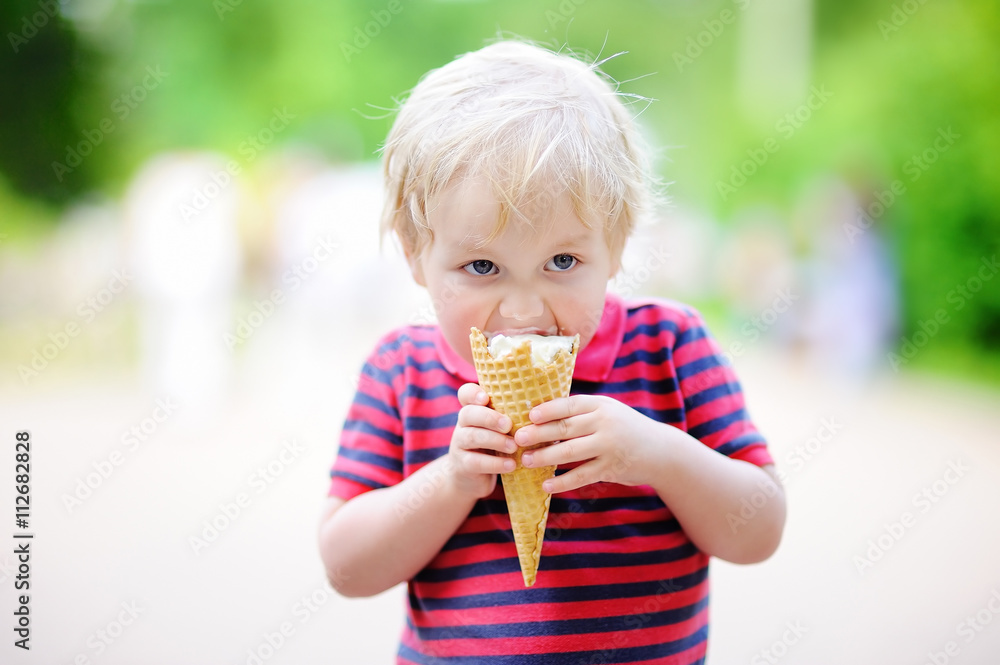 Toddler boy eating Ice-Cream Toddler boy eating Ice-Cream