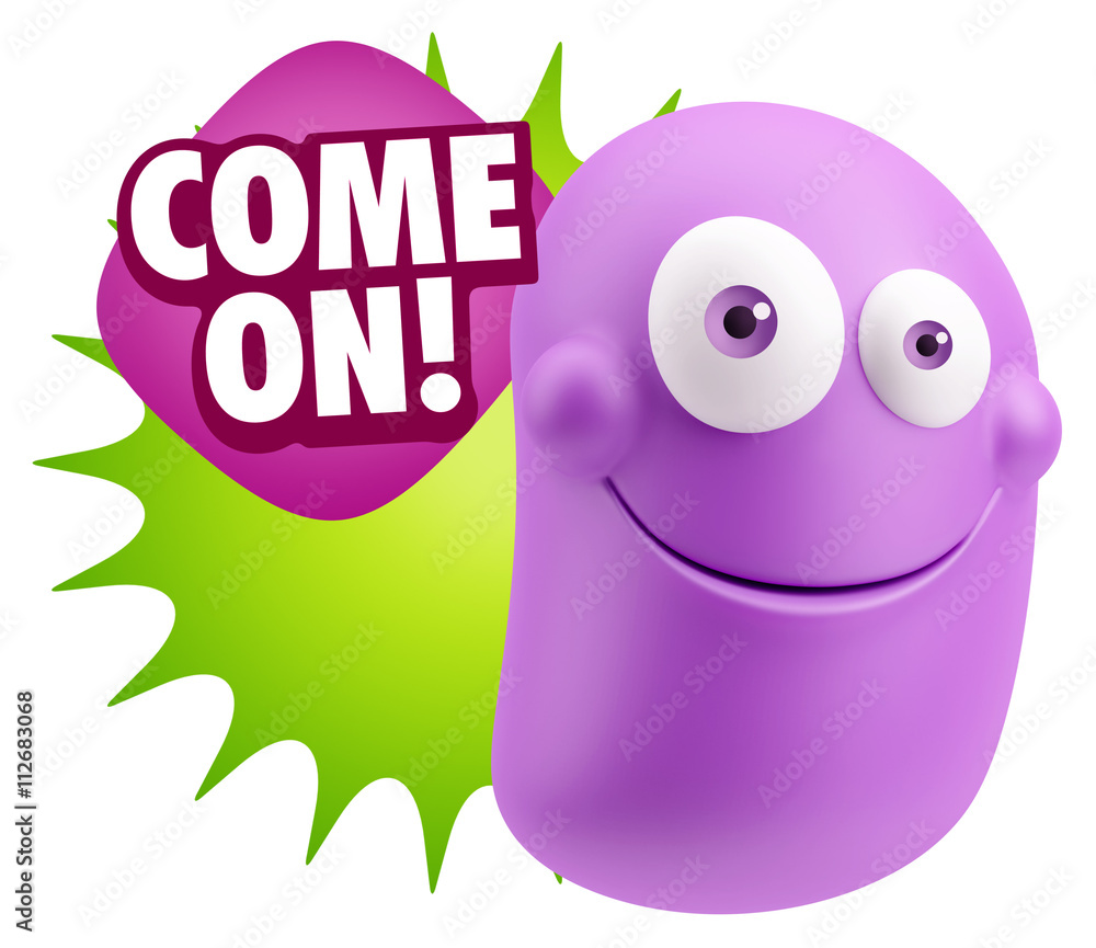 3d Illustration Laughing Character Emoji Expression saying Come 3d Illustration Laughing Character Emoji Expression saying Come