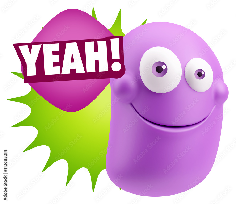 3d Illustration Laughing Character Emoji Expression saying Yeah 3d Illustration Laughing Character Emoji Expression saying Yeah