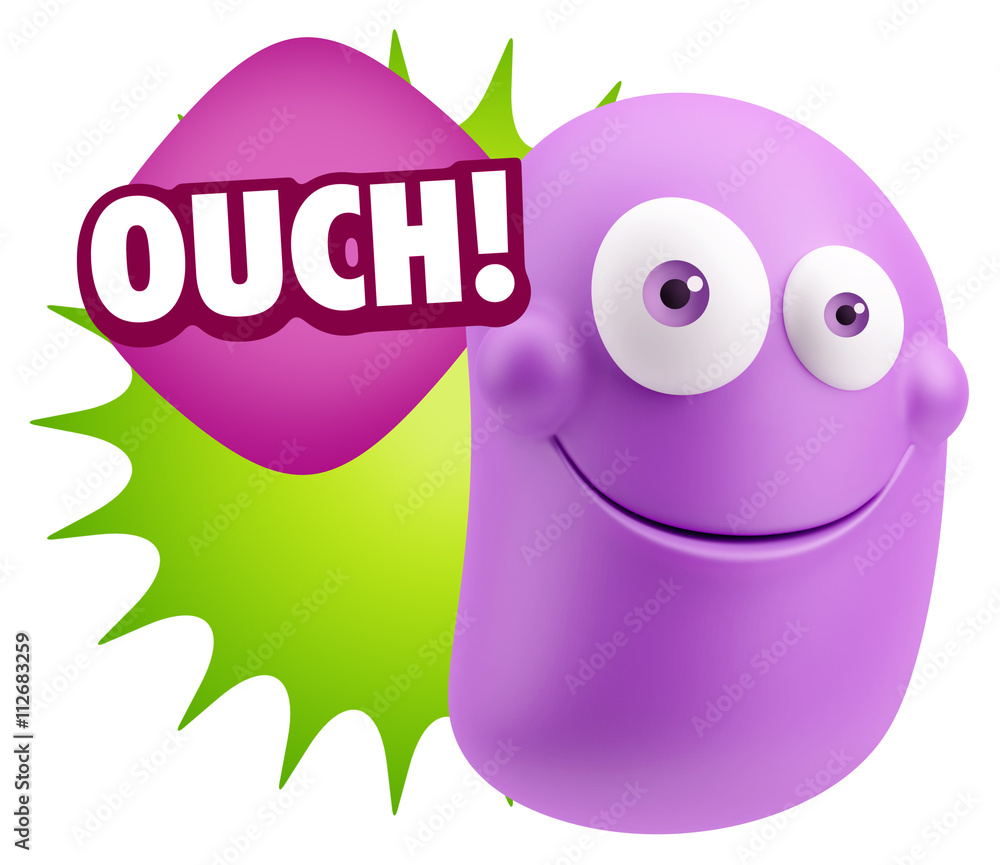 3d Illustration Laughing Character Emoji Expression saying Ouch 3d Illustration Laughing Character Emoji Expression saying Ouch