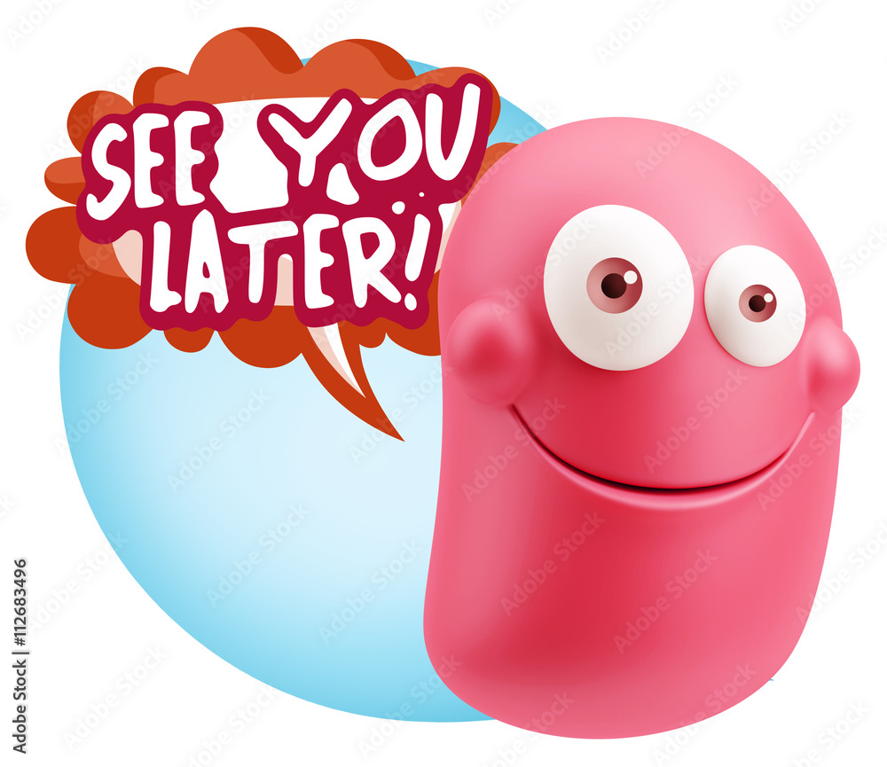 3d Illustration Laughing Character Emoji Expression saying See Y 3d Illustration Laughing Character Emoji Expression saying See Y