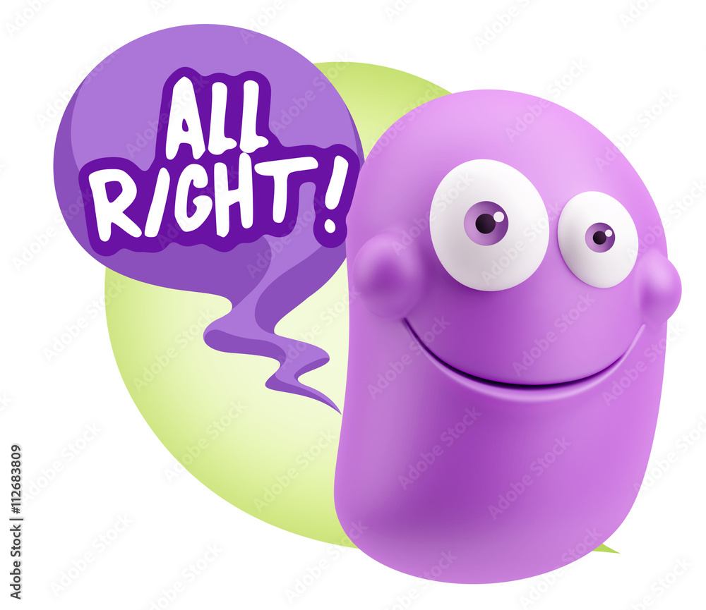 3d Rendering Smile Character Emoticon Expression saying All Righ 3d Rendering Smile Character Emoticon Expression saying All Righ