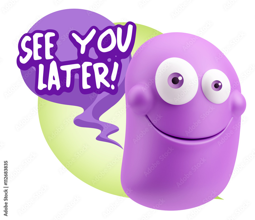 3d Illustration Laughing Character Emoji Expression saying See Y 3d Illustration Laughing Character Emoji Expression saying See Y