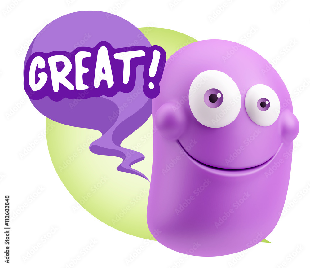 3d Illustration Laughing Character Emoji Expression saying Great 3d Illustration Laughing Character Emoji Expression saying Great