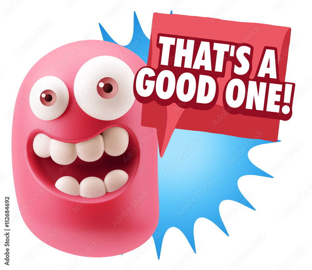 3d Illustration Laughing Character Emoji Expression saying That' 3d Illustration Laughing Character Emoji Expression saying That'