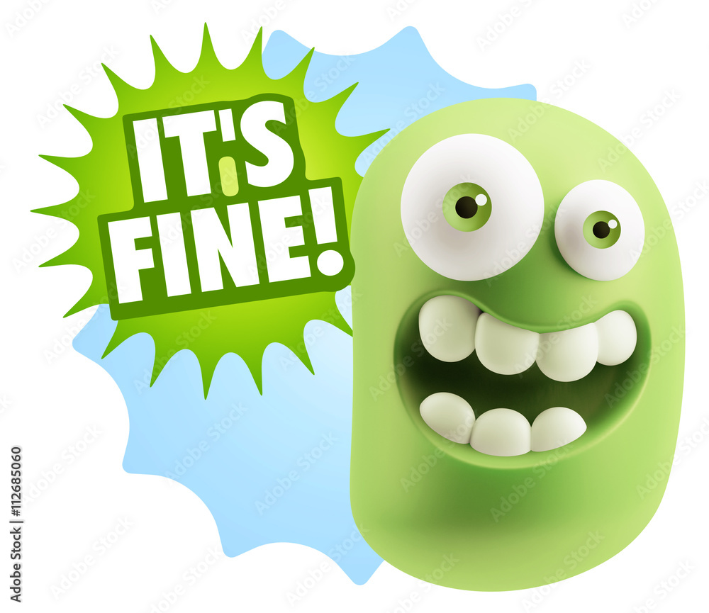 Fototapeta premium 3d Illustration Laughing Character Emoji Expression saying It's
