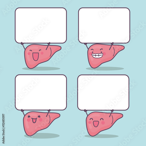 cartoon liver with blank billboard