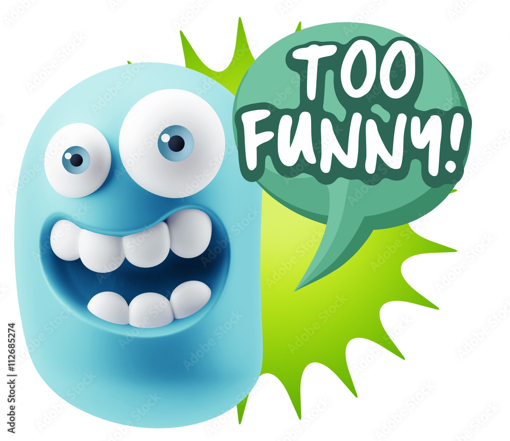 3d Rendering Smile Character Emoticon Expression saying Very Fun 3d Rendering Smile Character Emoticon Expression saying Very Fun