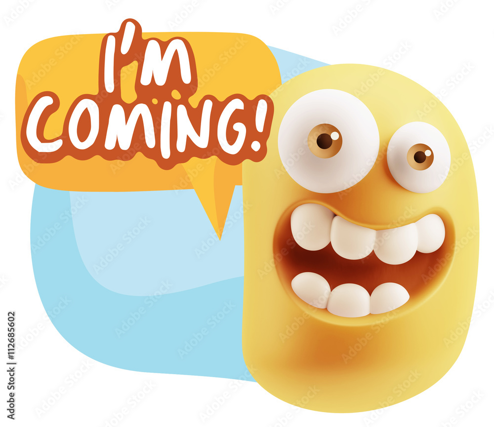 3d Illustration Laughing Character Emoji Expression saying I'm C 3d Illustration Laughing Character Emoji Expression saying I'm C