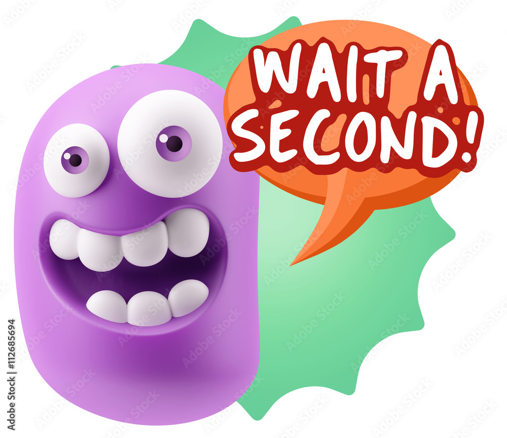 Obraz premium 3d Illustration Laughing Character Emoji Expression saying Wait