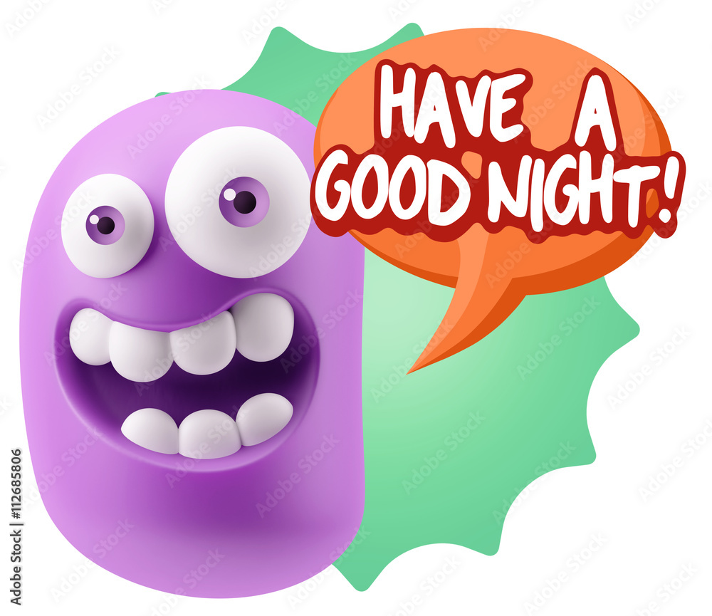 Obraz premium 3d Illustration Laughing Character Emoji Expression saying Have