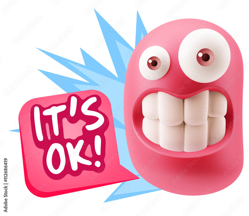Obraz premium 3d Illustration Laughing Character Emoji Expression saying It's