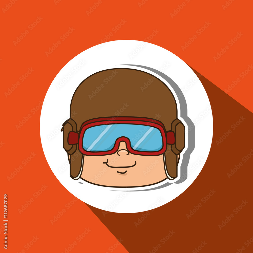 child with pilot cap design 