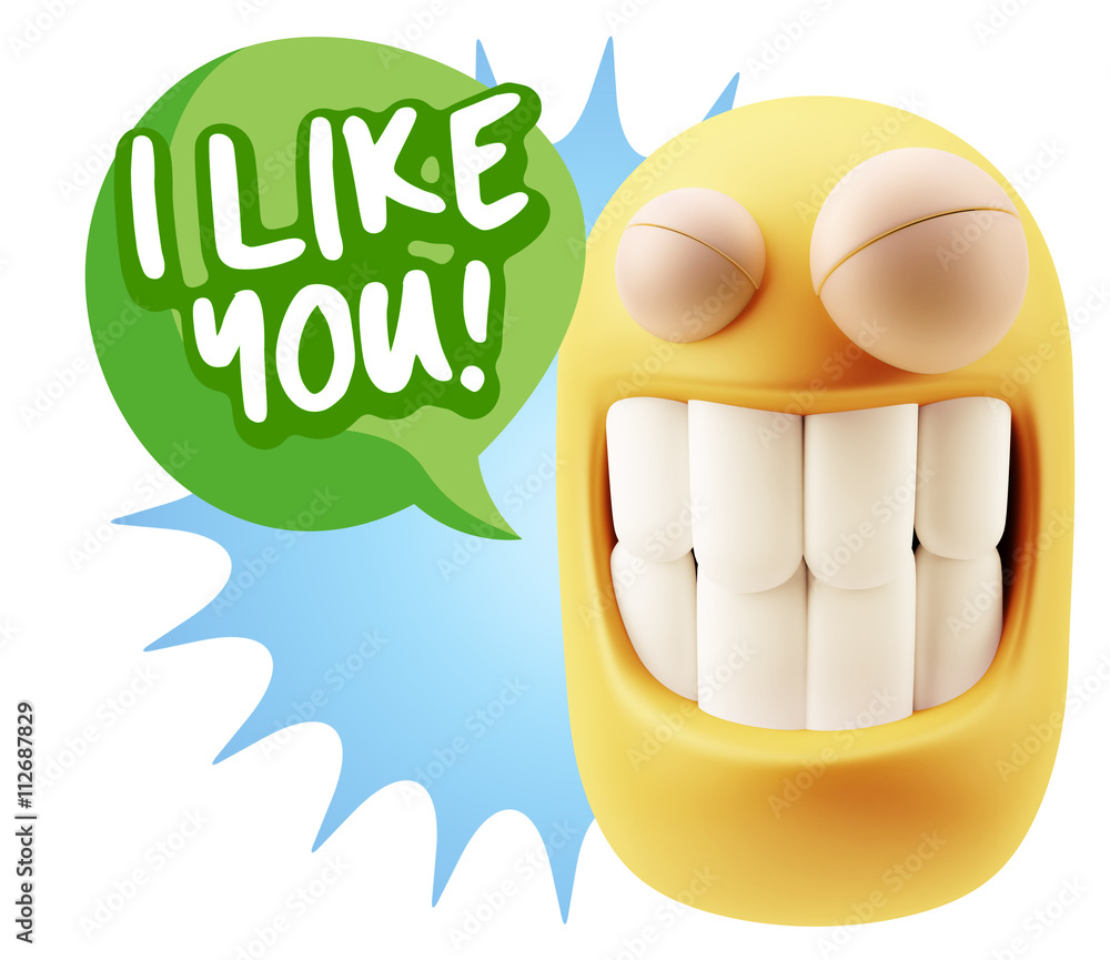 3d Illustration Laughing Character Emoji Expression saying I Lik 3d Illustration Laughing Character Emoji Expression saying I Lik