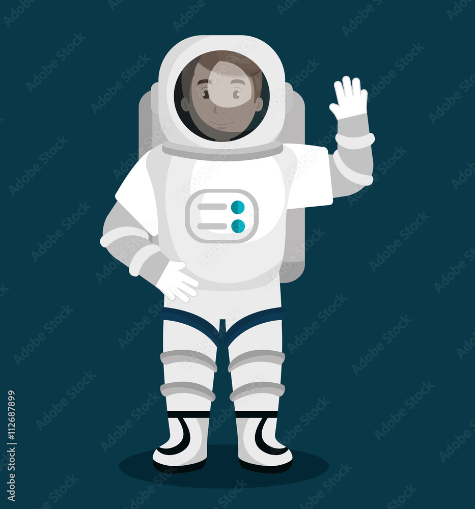 astronaut in the solar system design 