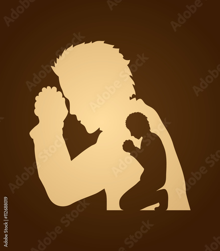 Man prayer graphic vector.