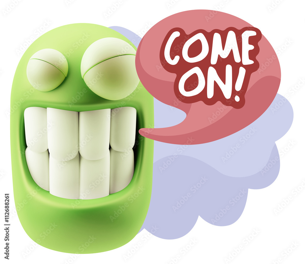 3d Illustration Laughing Character Emoji Expression saying Come 3d Illustration Laughing Character Emoji Expression saying Come