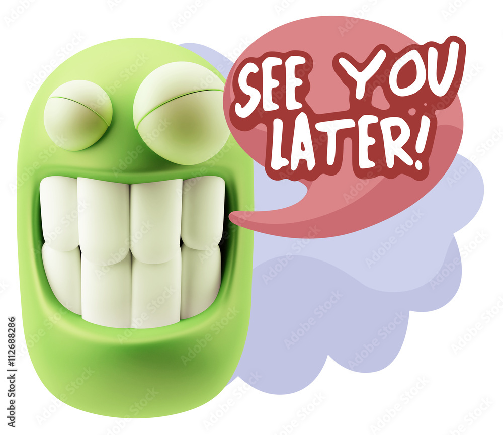 3d Illustration Laughing Character Emoji Expression saying See Y 3d Illustration Laughing Character Emoji Expression saying See Y