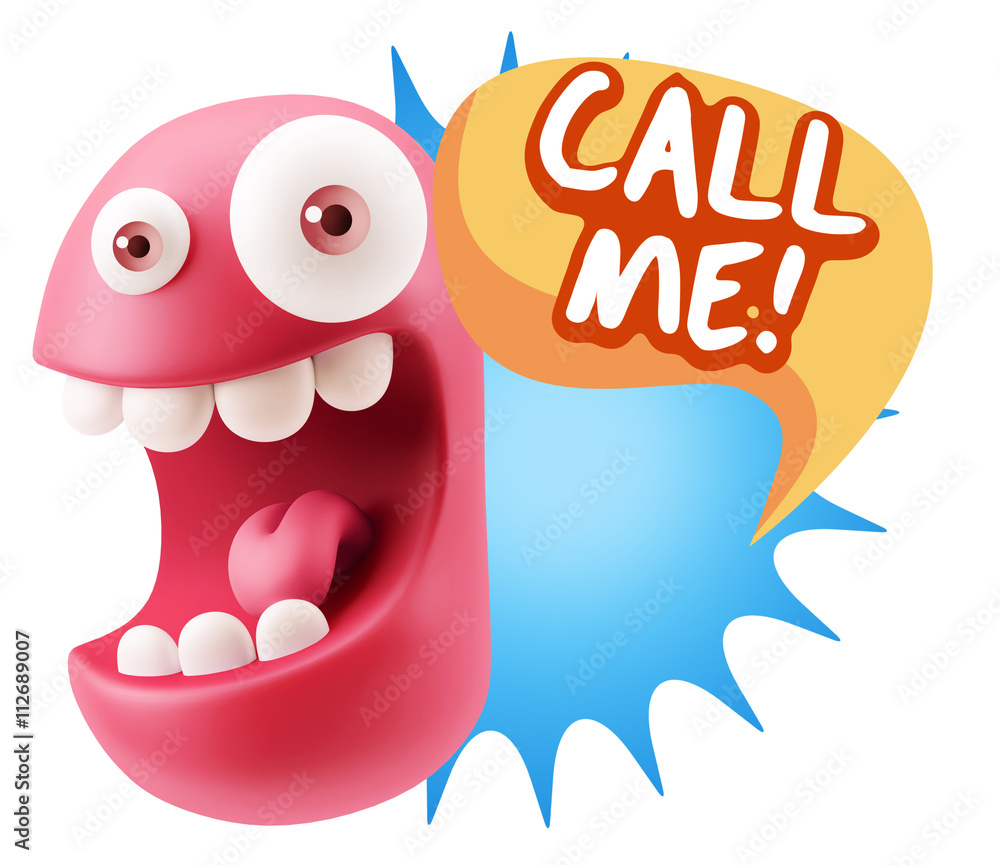 3d Illustration Laughing Character Emoji Expression saying Call 3d Illustration Laughing Character Emoji Expression saying Call