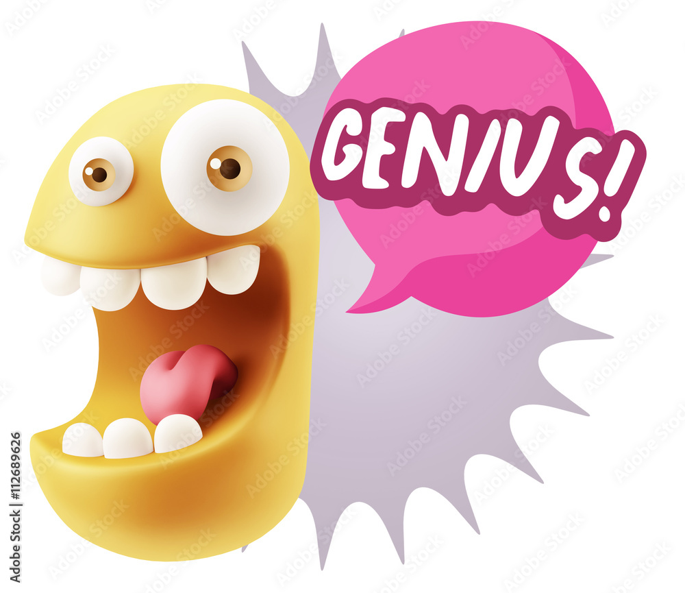3d Illustration Laughing Character Emoji Expression saying Geniu 3d Illustration Laughing Character Emoji Expression saying Geniu
