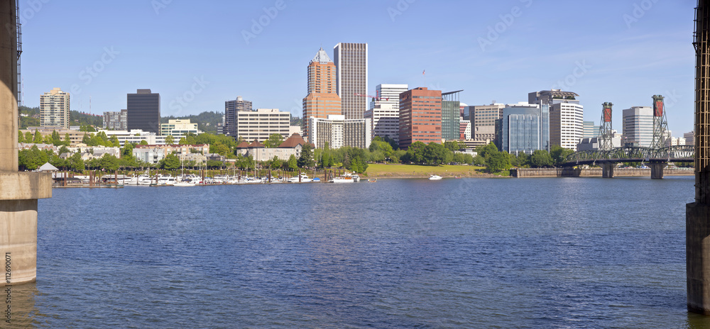 Portland Oregon skyline panorama. Portland Oregon skyline panorama.