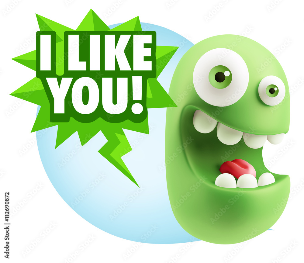 3d Illustration Laughing Character Emoji Expression saying I Lik 3d Illustration Laughing Character Emoji Expression saying I Lik