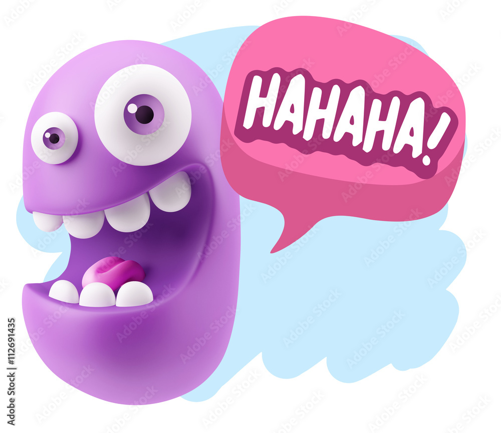 3d Illustration Laughing Character Emoji Expression saying Hahah 3d Illustration Laughing Character Emoji Expression saying Hahah