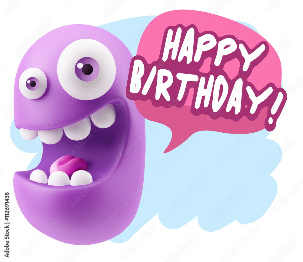3d Rendering Smile Character Emoticon Expression saying Happy Bi 3d Rendering Smile Character Emoticon Expression saying Happy Bi