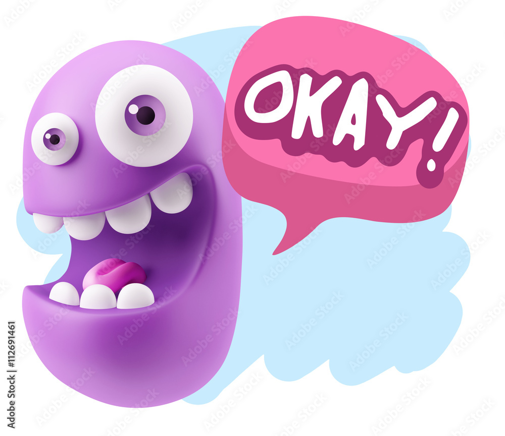 3d Illustration Laughing Character Emoji Expression saying Okay 3d Illustration Laughing Character Emoji Expression saying Okay