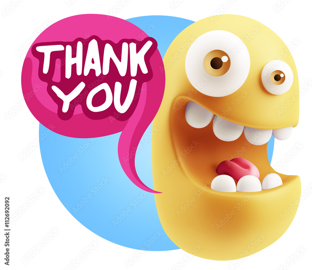 3d Illustration Laughing Character Emoji Expression saying Thank 3d Illustration Laughing Character Emoji Expression saying Thank