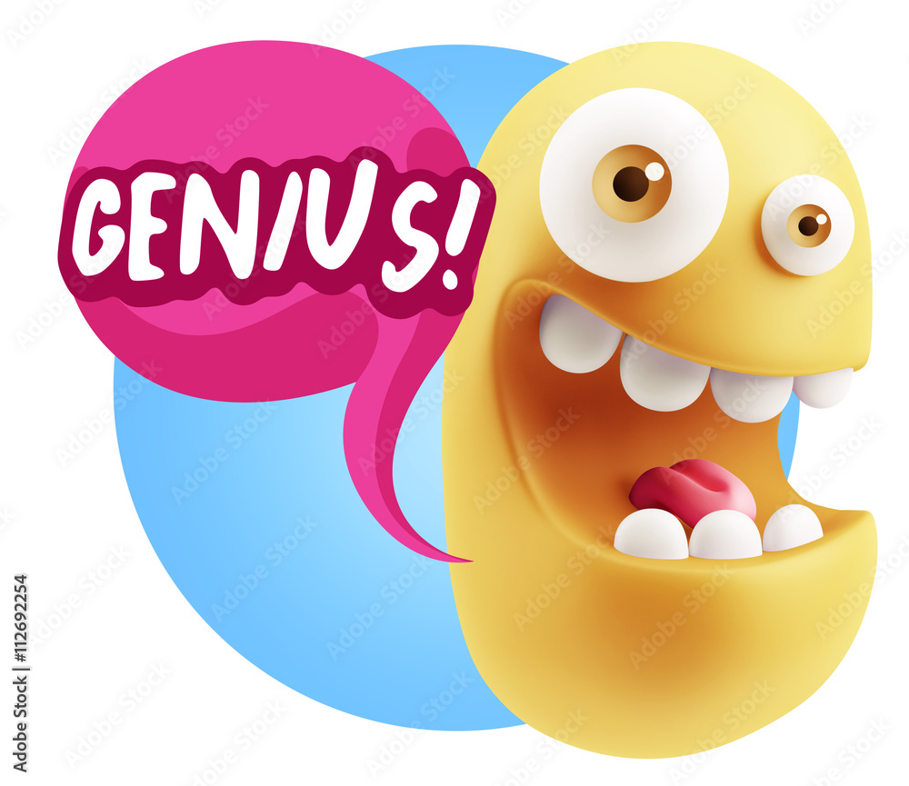 3d Illustration Laughing Character Emoji Expression saying Geniu 3d Illustration Laughing Character Emoji Expression saying Geniu
