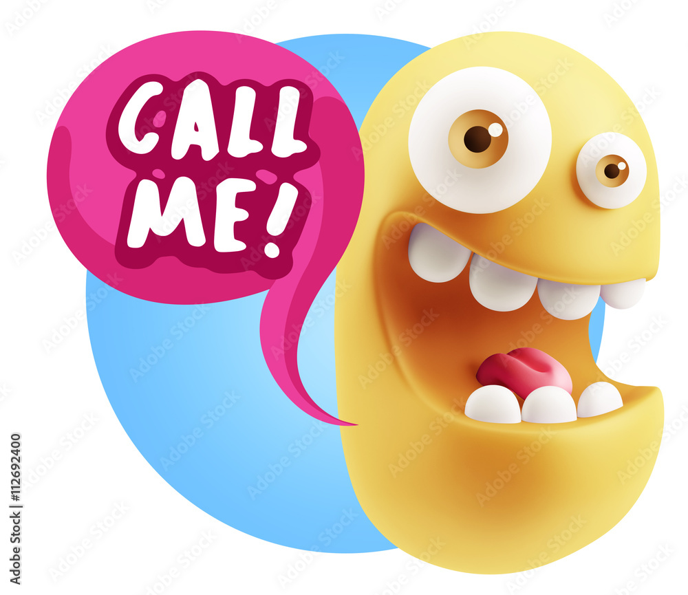 3d Illustration Laughing Character Emoji Expression saying Call 3d Illustration Laughing Character Emoji Expression saying Call