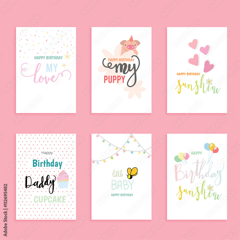 happy birthday greeting and invitation card. happy birthday greeting and invitation card.